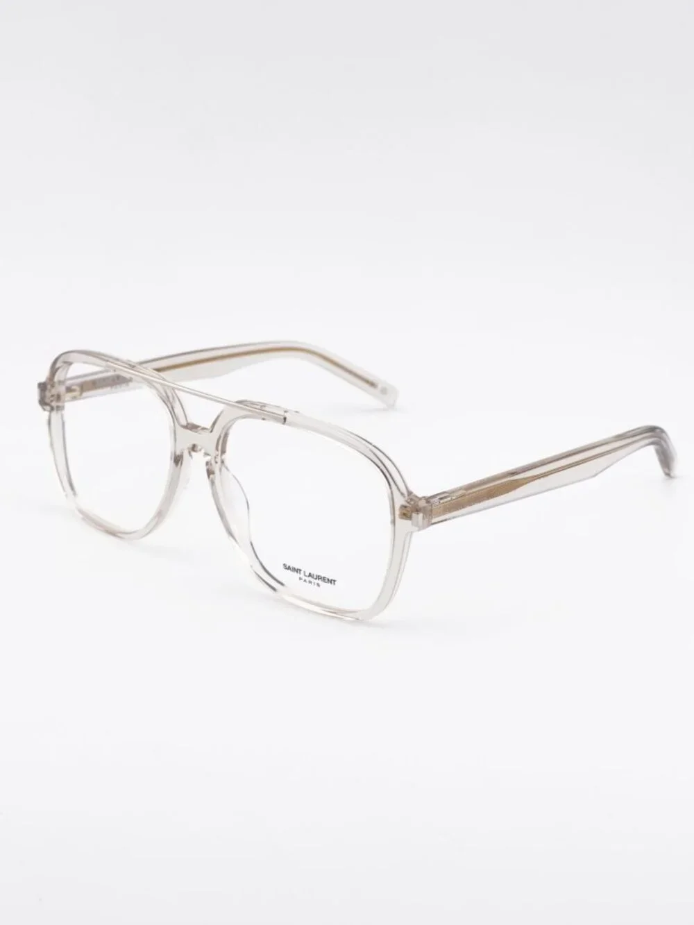 Saint Laurent SL545 OPT 003 Eyeglasses Shiny Beige 58mm Square Frame